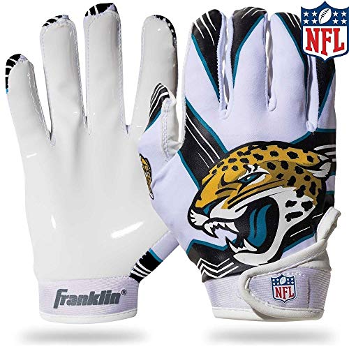 Franklin Sports Jacksonville Jaguars Youth NFL Football Receiver Gloves - Receiver Gloves For