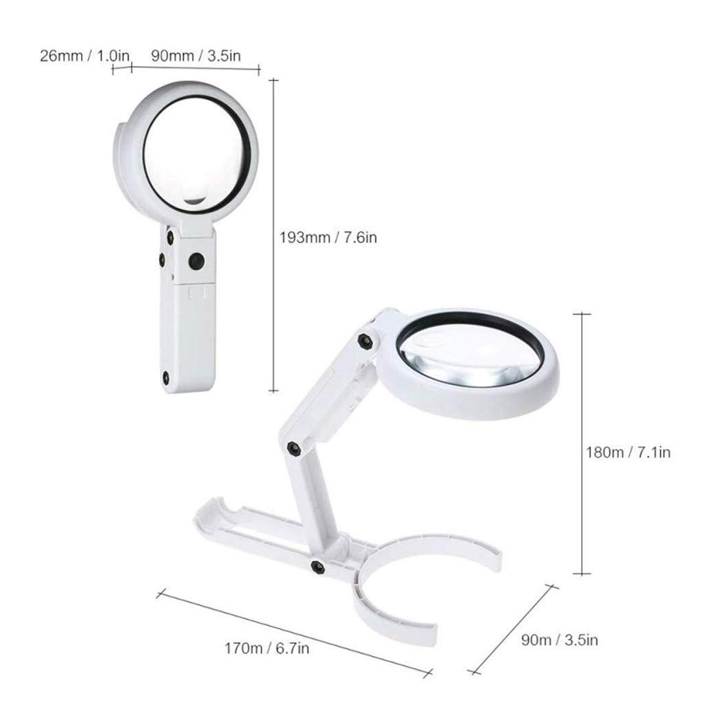 Optische Leuchtlupe, 5- bis 11-fache Vergrößerung, 8 LEDs, USB-Ladefunktion