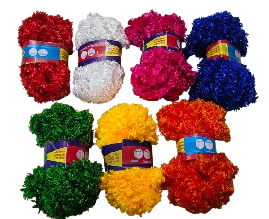 Teraiya's 7 Colour Wool for Rangoli Making | Rangoli Art, Wool Material Feather Wool, Crochet Hook Crochet Threads , Needle KnittingCrochet Threads-image-23