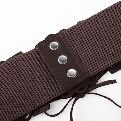Women's Elastic Belt PU Leather Corset Belt High Stretchy Webbing Band Belt4