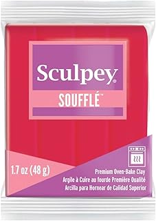 Sculpey SoufflÃ©â„¢ Polymer Oven-Bake Clay, Raspberry Pink, Non Toxic, 1.7 oz. bar,Great for jewelry making, holiday, DIY, mixed media and more! Premium light-weight oven bake clay.