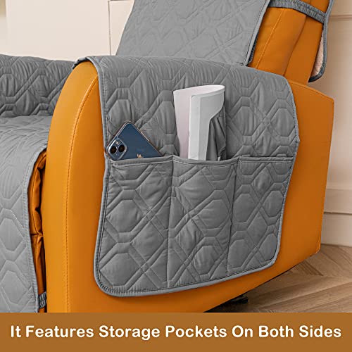 Chhkon Sofa Covers Pet Protector Furniture Covers Waterproof Sofa Slipcovers With Side Pockets Dog Couch Cover (Light Grey, Recliner(Oversized)) #TOP3