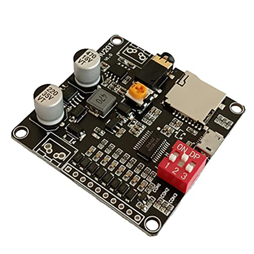 Tsudoku DY-HV20T Módulo de reproducción de voz 12V/24V Fuente de alimentación 10W/20W Amplificador Soporte Tarjeta Micro-SD Reproductor de música MP3 para