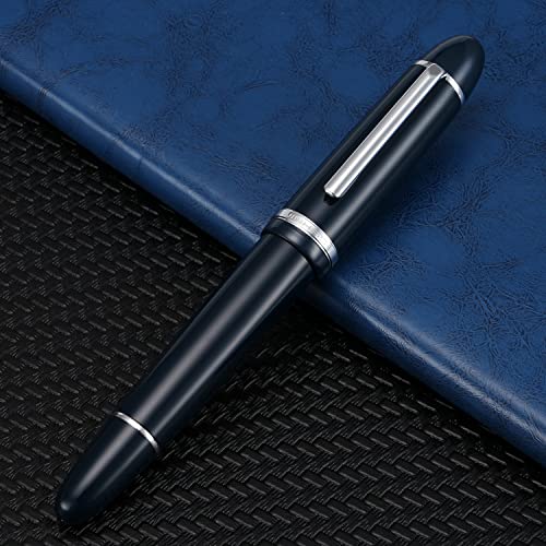 Image of erofa Jinhao X159 Fountain Pen #8 Medium Nib, Blue with Silver Clip Acrylic Big Size Writing Pen