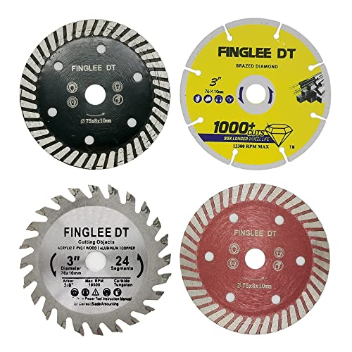 FINGLEE DT Wood Saw Blade TCT Circular Cutting Blade for Woodworking (4pcs)