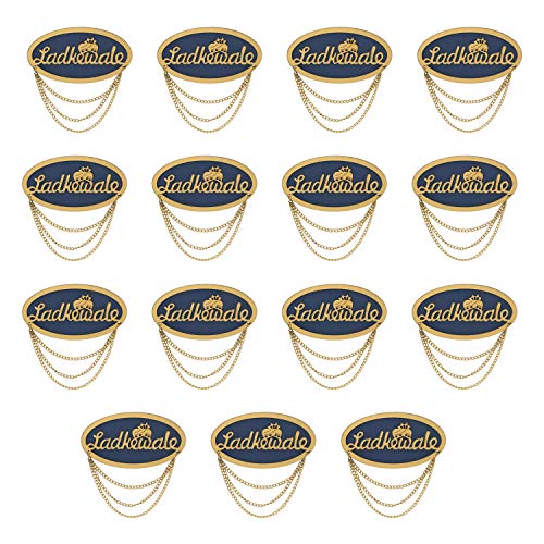 Image of Sanvatsar Ladkewale Blue Gold Brooch /Brooch /Brooches Pin Pack for Men & Women Red color