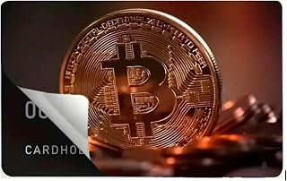 (9 pcs) Premium Bitcoin Cryptocurrency Design Metal Credit Card Cover, Decorative Protective Card Skin, Gold