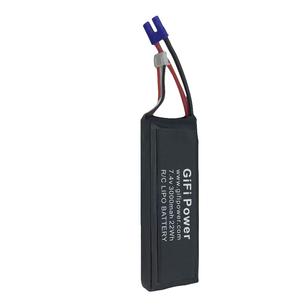 Dinglong 2Pcs Batterie Grande Capacité 7.4V 3000mAh Remplacement pour Hubsan H501S Drone