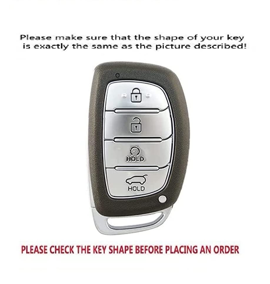 Image of KMH TPU Gold Car Smart Key Cover Compatible for Hyundai Alcazar Creta 2022 Venue i20 Tucson Elantra 4 Push Button Smart Key Shell Case Holder, Key Protector (Black Gold) Pack of 2