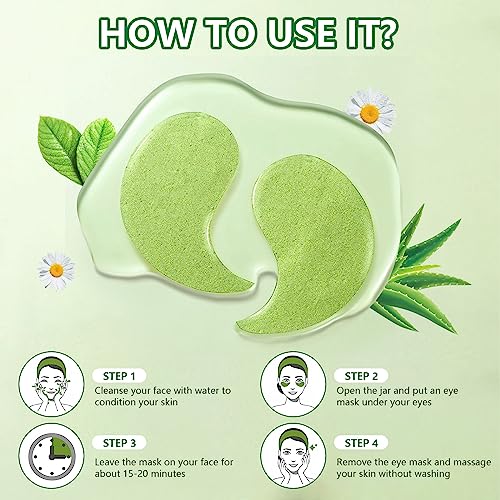 Pack of 60 eye pads, reusable anti-ageing eye pads against dark circles, moisturising eye mask, dark circles, eye patch, tear bags, wrinkles and puffiness with hyaluronic acid – Bild 3