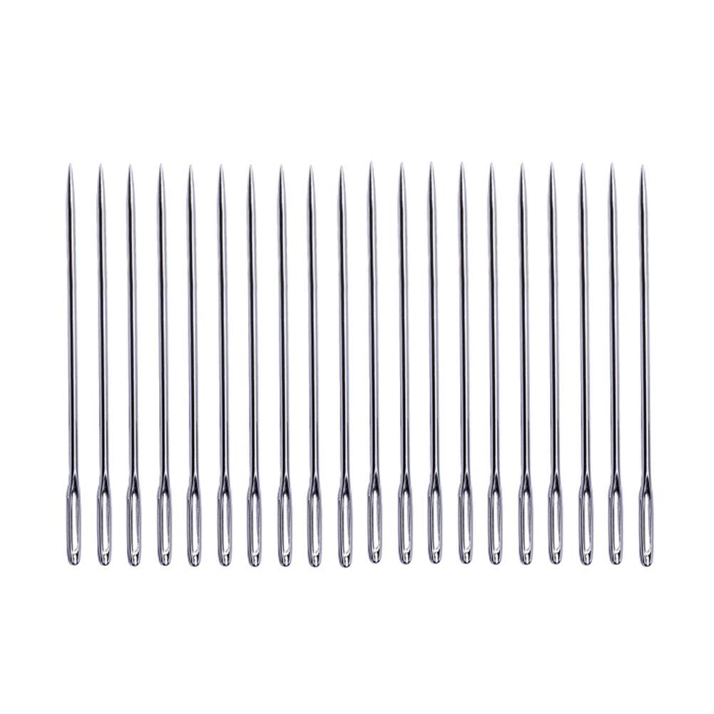 HOMSFOU 100pièces Aiguilles à Broder à Bout avec Chas Large pour Couture Tricot et Loisirs Créatifs Acier pour Artisanat Point de Croix