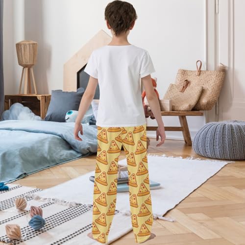 Boy's Pants Yellow Pizza Slices Jogger Pants Elastic Waist Long Bottoms Trousers with Pockets 6-14 Years3