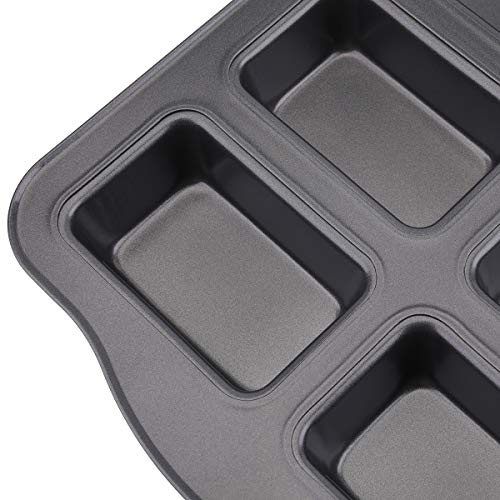 Lawei 2 Pack Mini Loaf Pan - 8 Cavity Non-Stick Mini Loaf Baking Tin Brownie Cake Pan Bread Pans Carbon Steel Baking Pan - Image 4