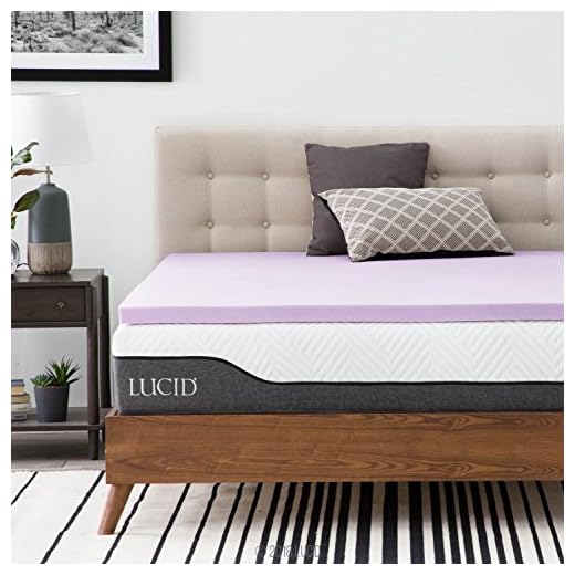 LUCID 2 Inch Lavender Infused Memory Foam Mattress Topper - Ventilated Design - Twin Size