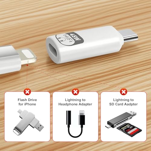 Image of Verilux 2 in 1 Light-ning to C Earphone Converter, PD 45W Type C Male to Light-ning Female Adapter with 480Mbps High-Speed Data Transmission for iPhone 16 /15 Series, iPad mini /Air /Pro