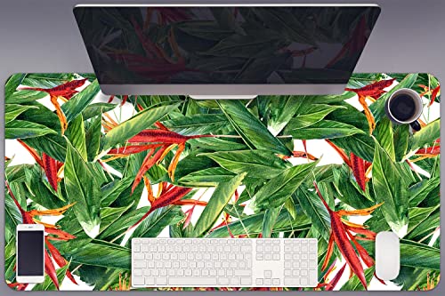 Sous-main bureau en vinyle 100x50cm imperméable et lavable motif floral exotique