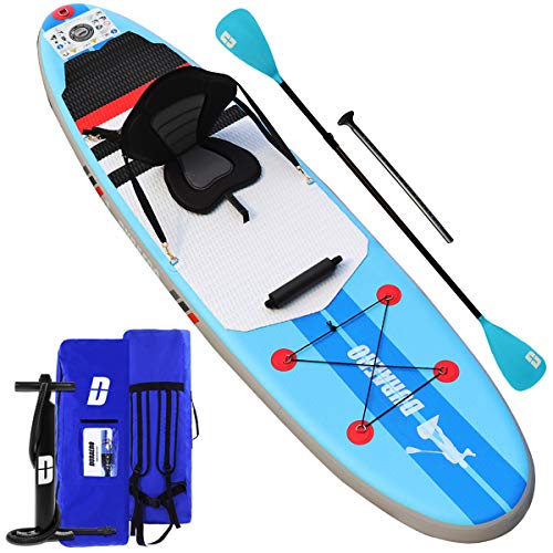 Tabla Hinchable Paddle Surf Sup Paddel Surf Bomba, Asiento de Kayak, Almohadilla integrada, Aleta Desprendible, Doble remo ajustable, Kit de Reparación, 305 x 76 x 15 cm, hasta 110 kg