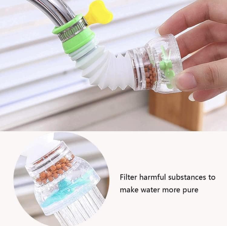 Image of Kitchen Tap Extension Flexible Anti Splash Water Saving Movable Sink Faucet Expandable Water Tap Filter Shower Head Rotatable Nozzle Adapter Tap Extender Kitchen Sink (6 Unit)