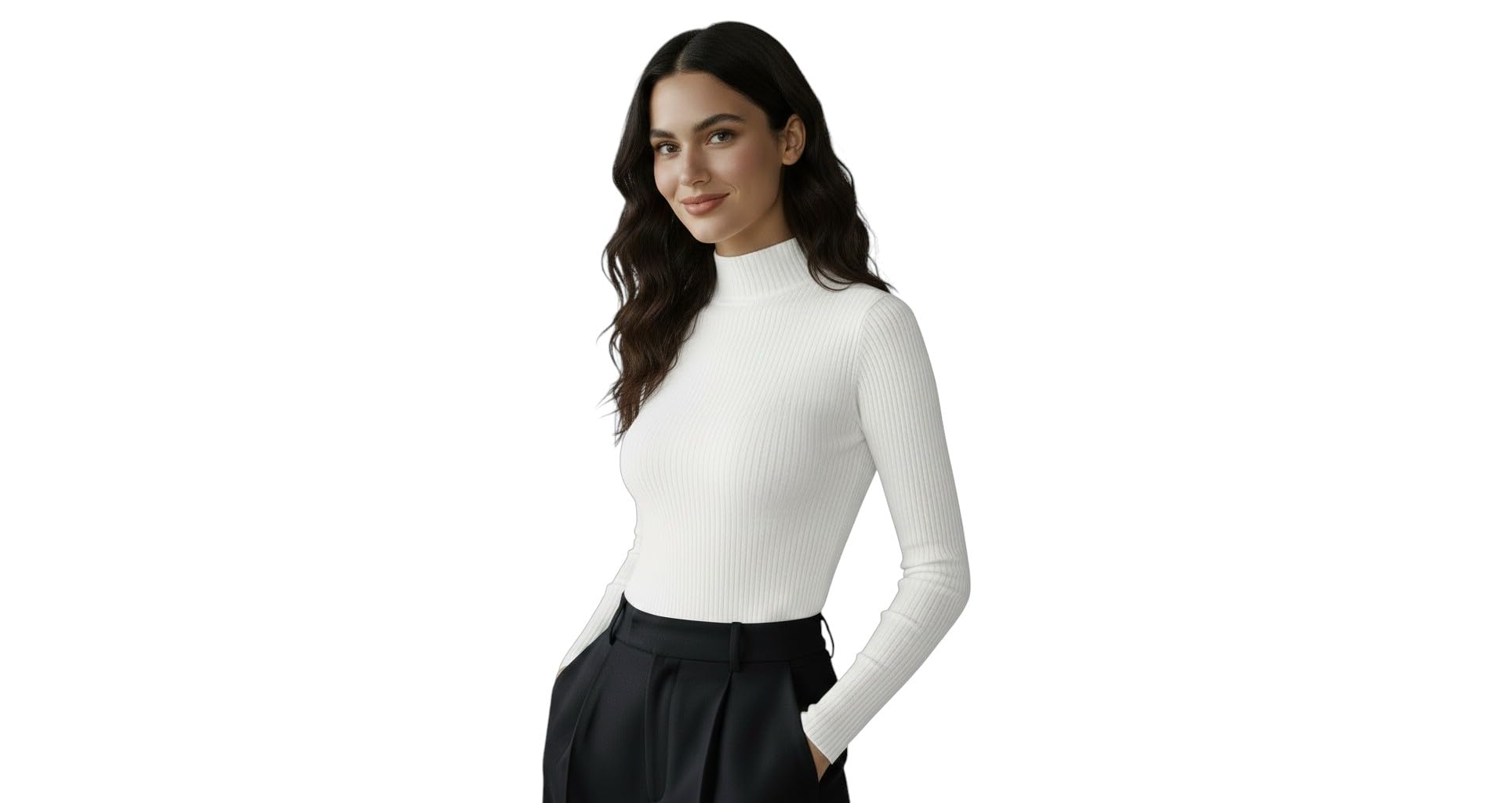 Women’s Warm Turtleneck Pullover – Cozy Cotton-Blend Winter Sweater with Slim-Fit Silhouette, Long Sleeves & Timeless High-Neck Style for Layering, Workwear & Everyday Fashion