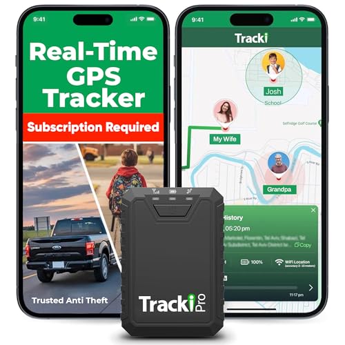 Tracki Pro GPS Tracker for Vehicles – Magnetic Waterproof 4G LTE Car Tracker, Long-Life Battery Up to 7 Months, Unlimited Distance, Smart Alerts, Hidden Tracking Device (Subscription Required)