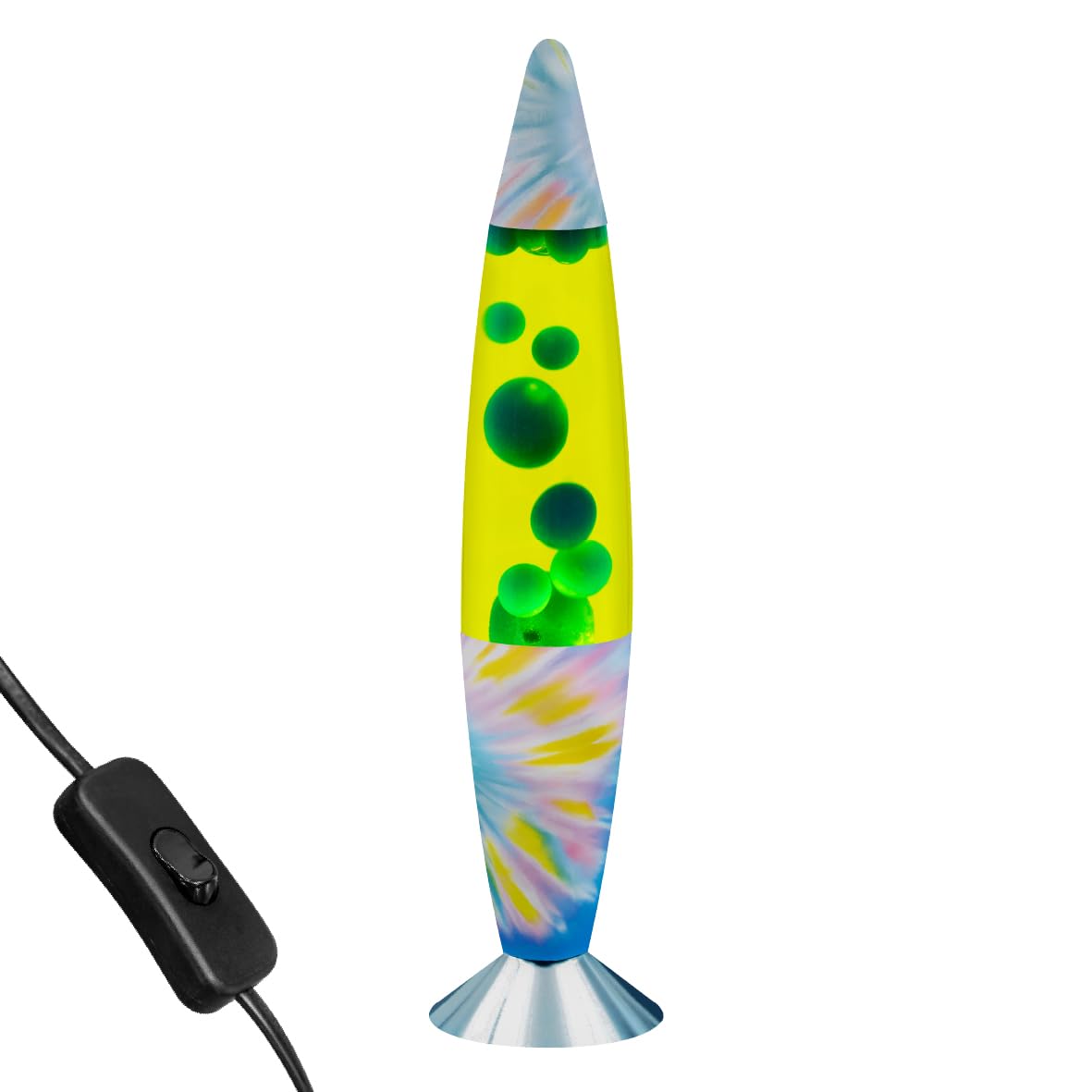 Global Gizmos 49019 Tie Dye Lava Lamp/Vibrant Pattern Base/Retro Nostalgia/Relaxing Mood Light / 16 Inch Height