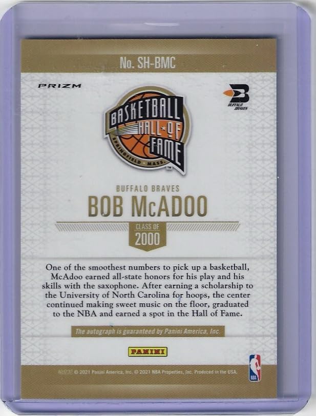 Bob McAdoo Autographed Basketball Hall of Fame Collectible Basketball Card - 2021 Panini Basketball Card #SH-BMC (Braves)