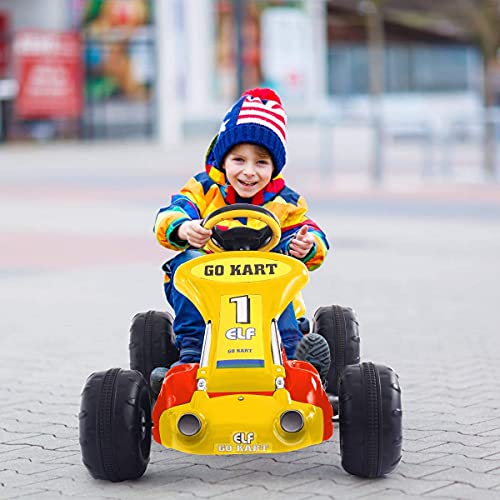 Glacer Go Kart, Kids Pedal Powered Ride On Car, 4 Wheel Ride On Toys W/ 3-Level Adjustable Seat & Anti-Slip Tires, Toddler Outdoor Racer For Boys & Girls (Red) #TOP1
