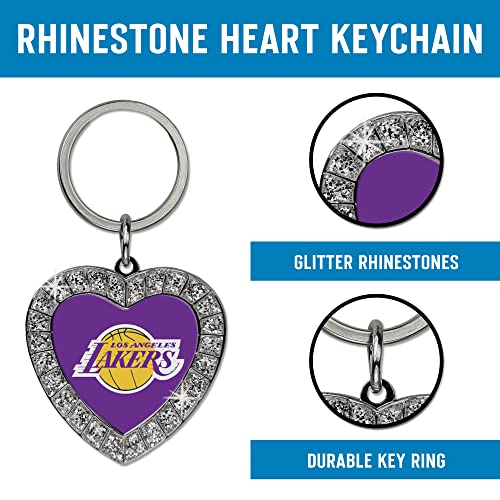 Image of Rico Industries NFL Football Rhinestone Heart Keychain - Great Accessory