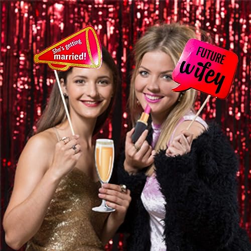 Image of WANNA PARTY Bride to Be Props - Team Bride Photo props - Bridal Shower Props for Bride /Bride to Be Props and Decoration Set for Bachelorette Party Photo Props, Weddings - Pack of 20
