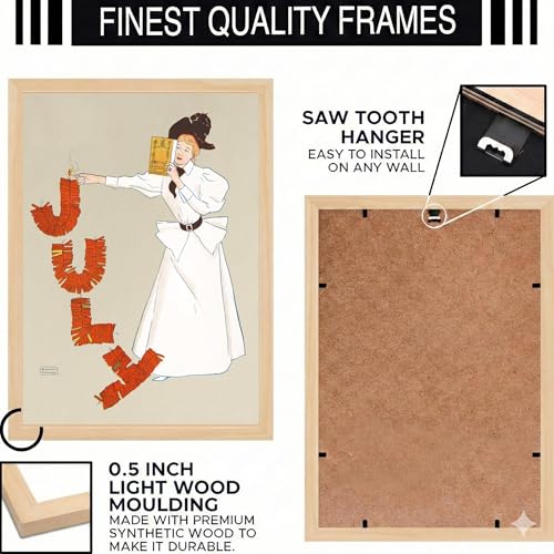 Image of BLINKART Vintage Portrait Aesthetic Modern Art Walls With Frame | Natural Wood Texture | Living Room Bedroom Office Wall Decoration | Poster Home Decor Frames Wall Bedroom | 12x8 Inches (D398)