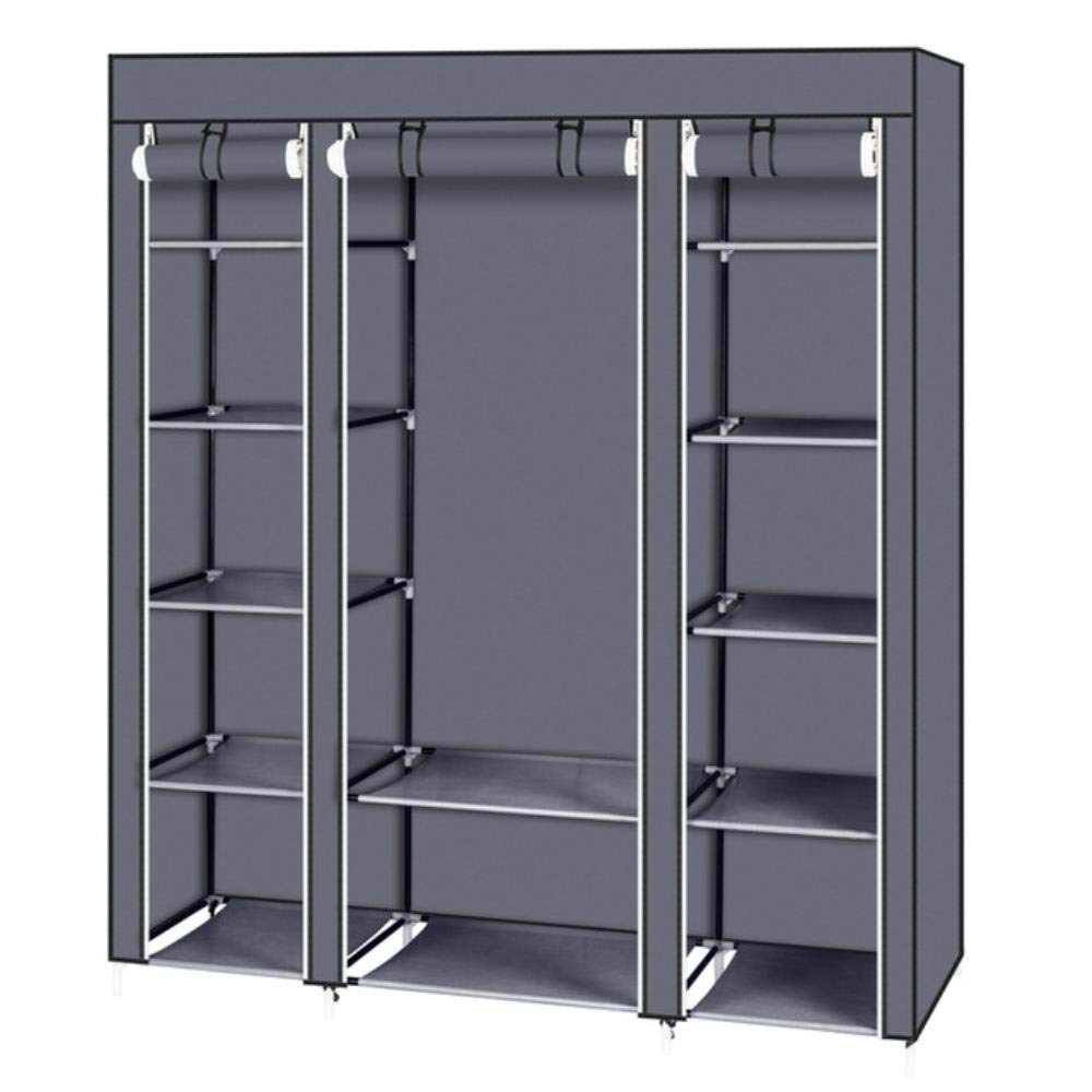 Armario Plegable, Armario para Almacenamiento de Ropa, Armario de Tela no Tejida de Gran Capacidad para Ropa de Dormitorio, Gris (Azul Marino)