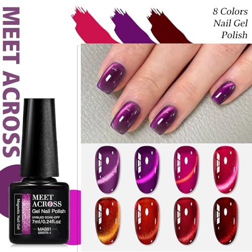 Set de esmaltes gel magnéticos 9 piezas cat eye miniatura 5