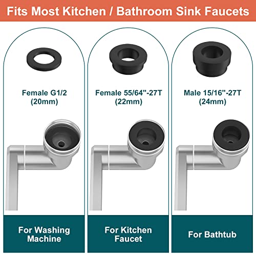 Kaivee Updated 1440 Swivel Faucet Attachment, Copper Faucet Aerator For Bathroom Kitchen, 2 Modes Splash Filter Rotating Faucet Extender, Universal 1080 Swivel Robotic Arm Extension Faucet Adapter+360 #TOP4