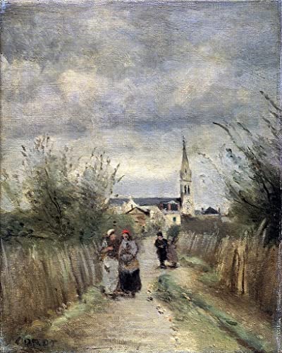 Décoration murale Clocher d'Argenteuil Corot toile 60x90cm