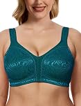 WingsLove Women's Full Coverage Plus Size Everyday Bra Minimizer Wireless Non Padded Wide Straps Comfort and Support for Large Bust(Malachite Green,38G)