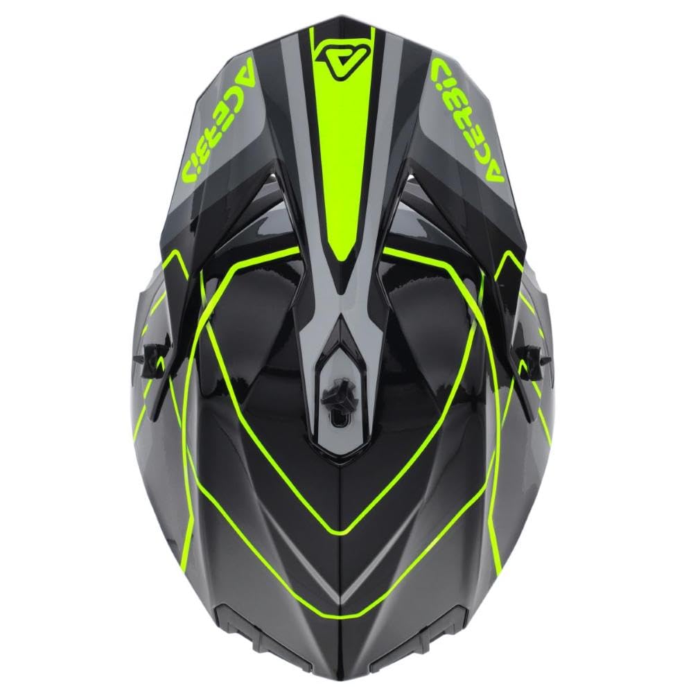 Casco Cross Acerbis Linear ECE 22/06 Nero Giallo fluo taglia M (57-58 cm)