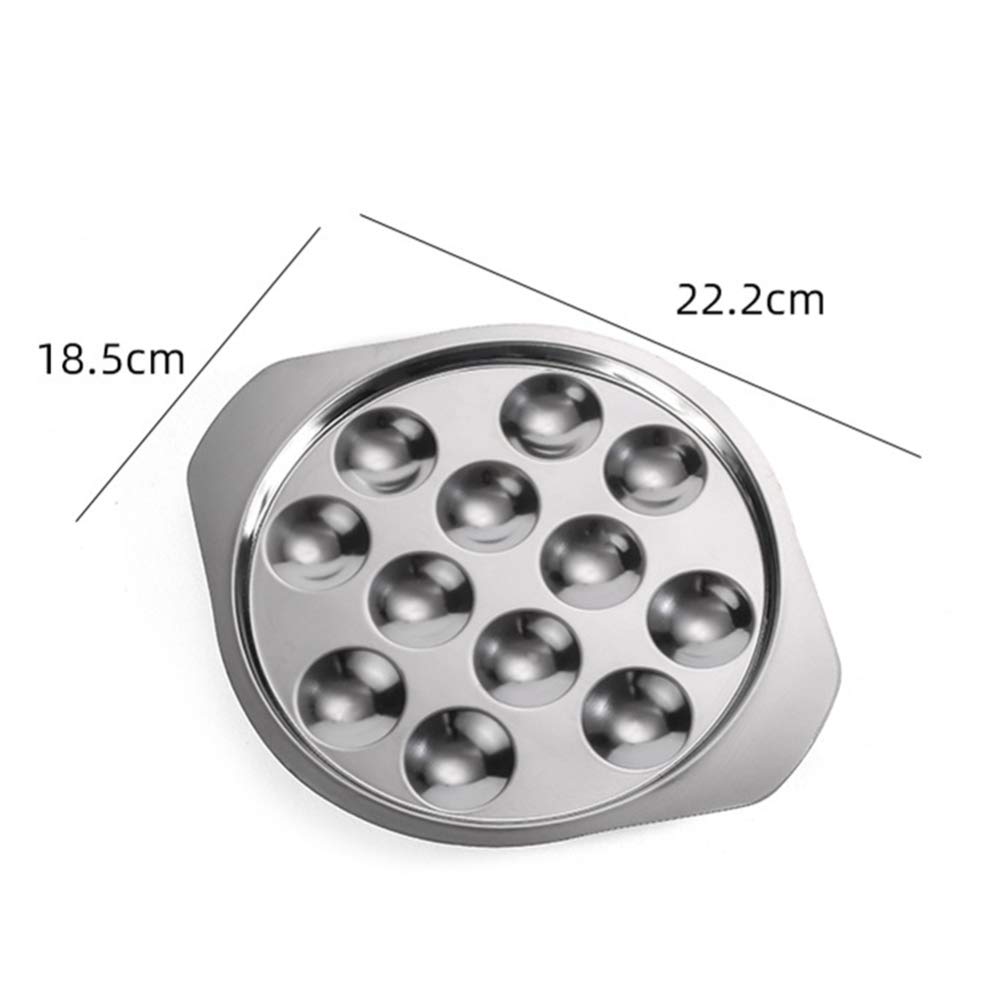 2 Pz Piatto Di Lumache Piatto Porta Ostriche Teglia Per Uova Da Portata Di Ostriche Padella Teglia Da Forno Di Polpo Escargot Pallet Acciaio Inossidabile Scomparto Francia