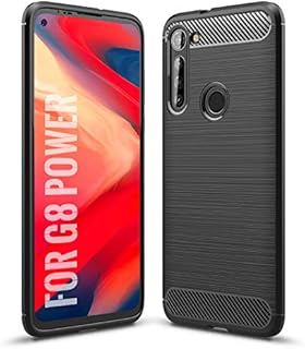 SCL Case Compatible with Moto G8 Power Case Motorola G8 Power Case, [Black] Carbon Fibre Effect Gel Grip Protection Cover [Anti Scratch][Anti Collision] Compatible with Moto G8 Power