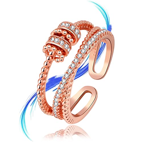 Ukisisi to My Daughter Ring, to My Daughter Fidget Ring, Anxiety Ring Adjustable Open Spinner Ring for Women, Anxiety Ring with Beads Spinner, Fashion Jewelry Gifts for Daughter Cover