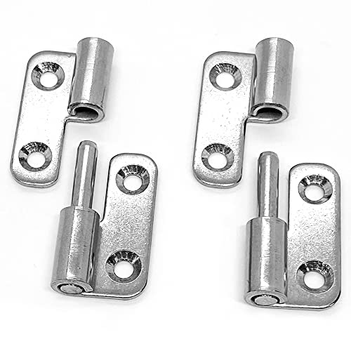 4Pcs Lift Off Hinge Mini Stainless Steel Hinges Detachable Door Hinge With Screws Small Slip Joint Flag Hinges Rising Butt Hinges Left And Right Each 2Pcs 270 Degree Hinge Silver 1.5Inch X1.3Inch #TOP6