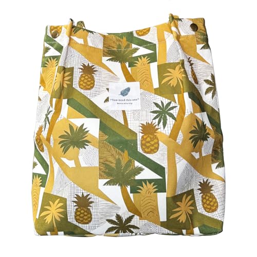 Canvas Tote Bag for Women, Large Capacity Corduroy Quilted Tote Bag with Inner Pockets, Durable Stylish ，Reusablee