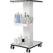 Beauty Salon Trolley, Frame Beauty Instrument Tray, SPA Beauty Machine Holder Trolley 3 Tier, With Wheels, for Salons, Spas, Barber Shops, Storage Stand Organizer