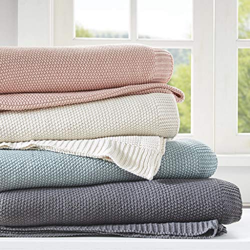 Image of INK+IVY Bree Knit Throw Blanket for Bed, Sofa, and Couch, Lightweight, Breathable, Soft & Cozy Summer Blanket, Full /Queen (90 in x 90 in), Ivory