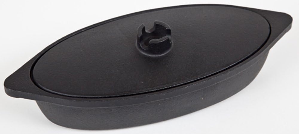 Ikenaga Iron Grill Pan, Cast Iron, Induction Compatible, Open Fire, Oven Pan, Gratin Potato, Grilled Fish, Slim Dutch Oven