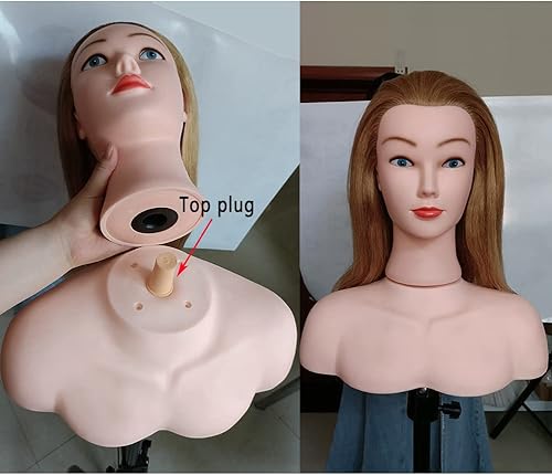 Miniatura 5 de Ruilong Soporte para cabeza de maniquí de hombro, plataforma de hombro para exhibición de cosmetología, entrenamiento de peluquería en casa y salón,