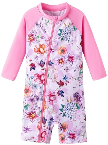 Image of UMELOK Baby Girl Swimsuit Infant Rash Guard Swimwear Bathing Suit