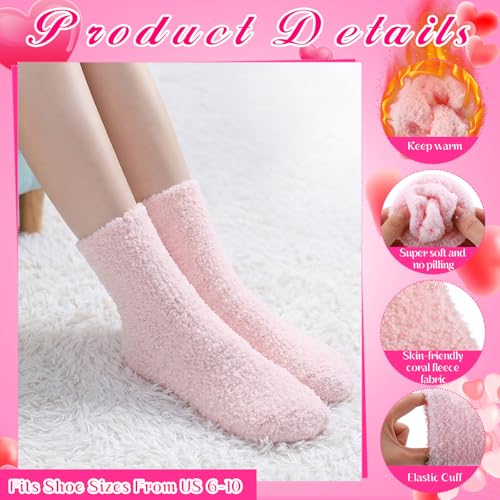 Image of Foaincore 12 Pairs Fuzzy Socks Bulk for Women Cozy Fluffy Slipper Socks Warm Soft Sleeping Gifts for Home