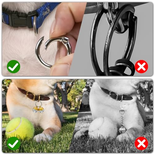 Whimsii Extra Loud Cat & Dog Bell for Collar, Pet Tracker & Falconry, Durable Brass Collar Charms with Swivel Lobster Clasp