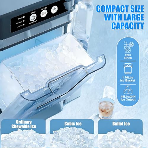 Máquina de Hielo Nugget Mostrador 44 Lbs/Día miniatura 3