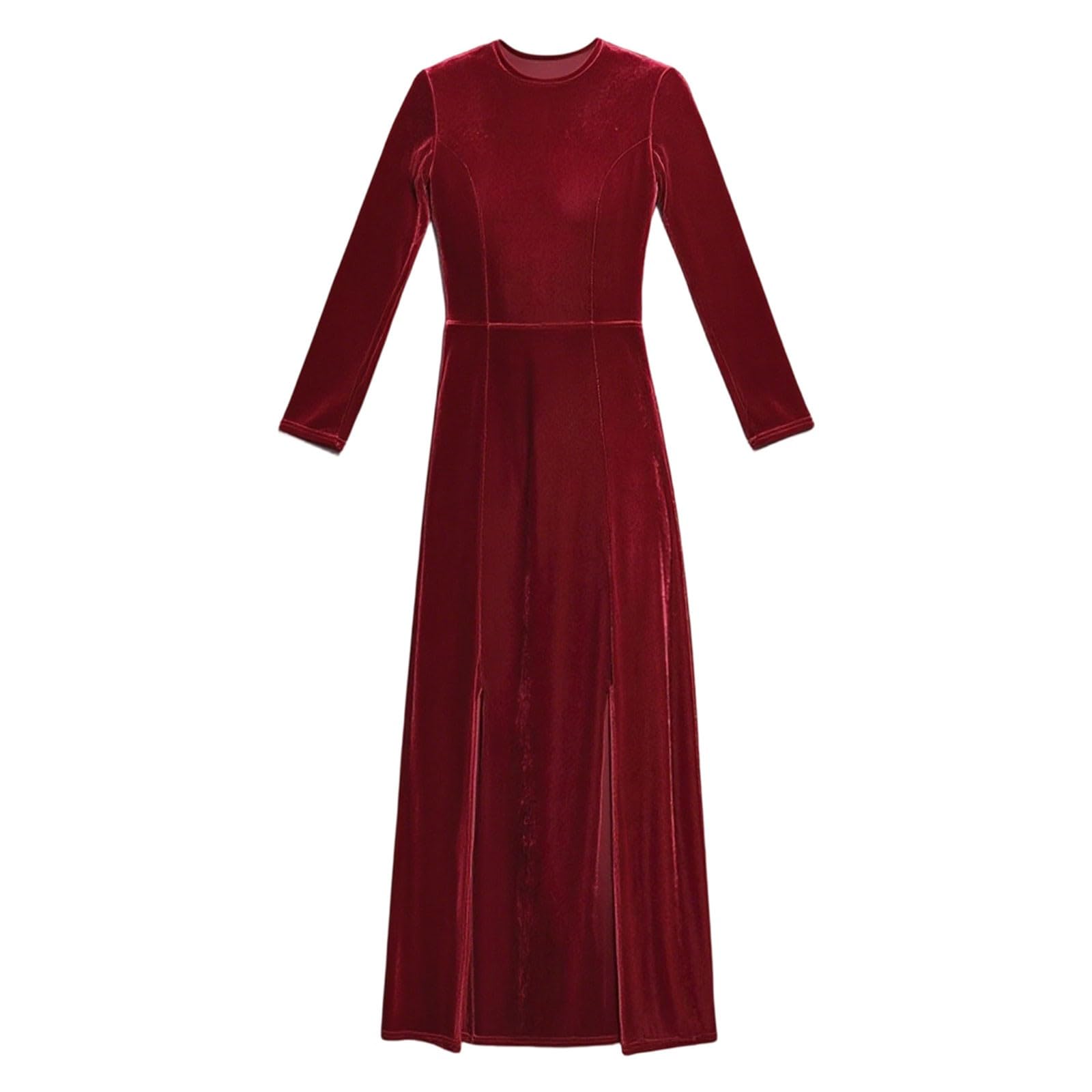 Vestito Donna Natalizio-Abito Velluto Donna-Elegante Abito Casual in Velluto per Feste E Abbigliamento Autunnale con vestibilità Aderente